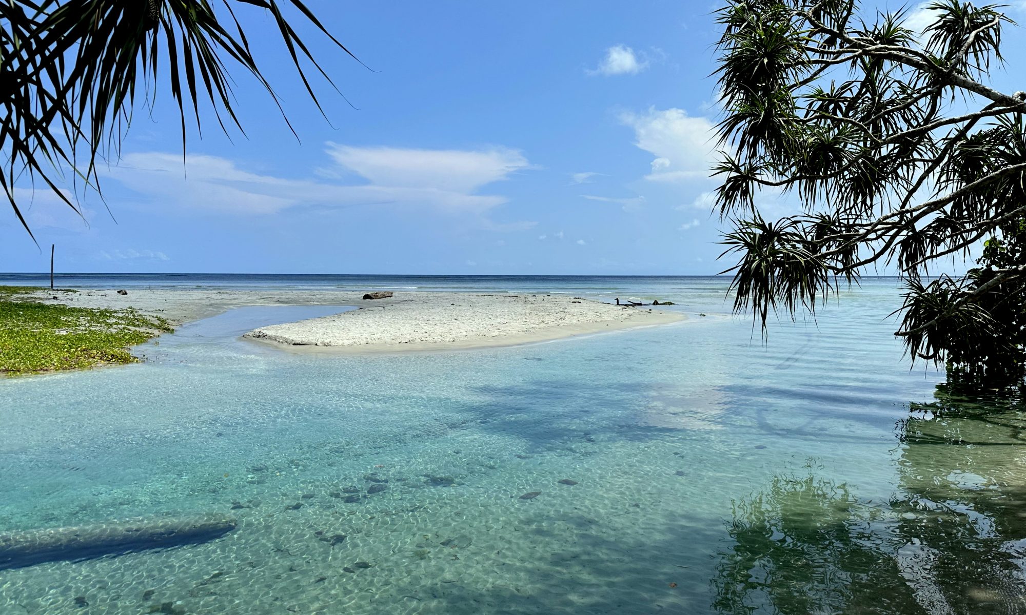 The estuary of the Bakblau lake towards the Indian Ocean, Enggano island
